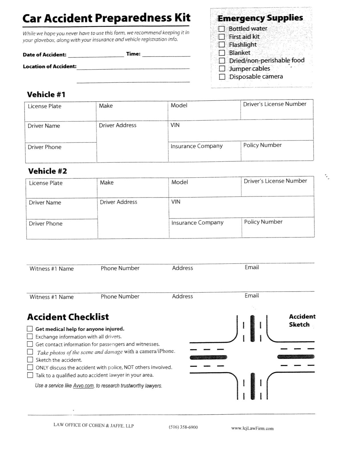 Car Accident Checklist To Keep In Your Glove Box It Helps intended for proportions 1224 X 1584