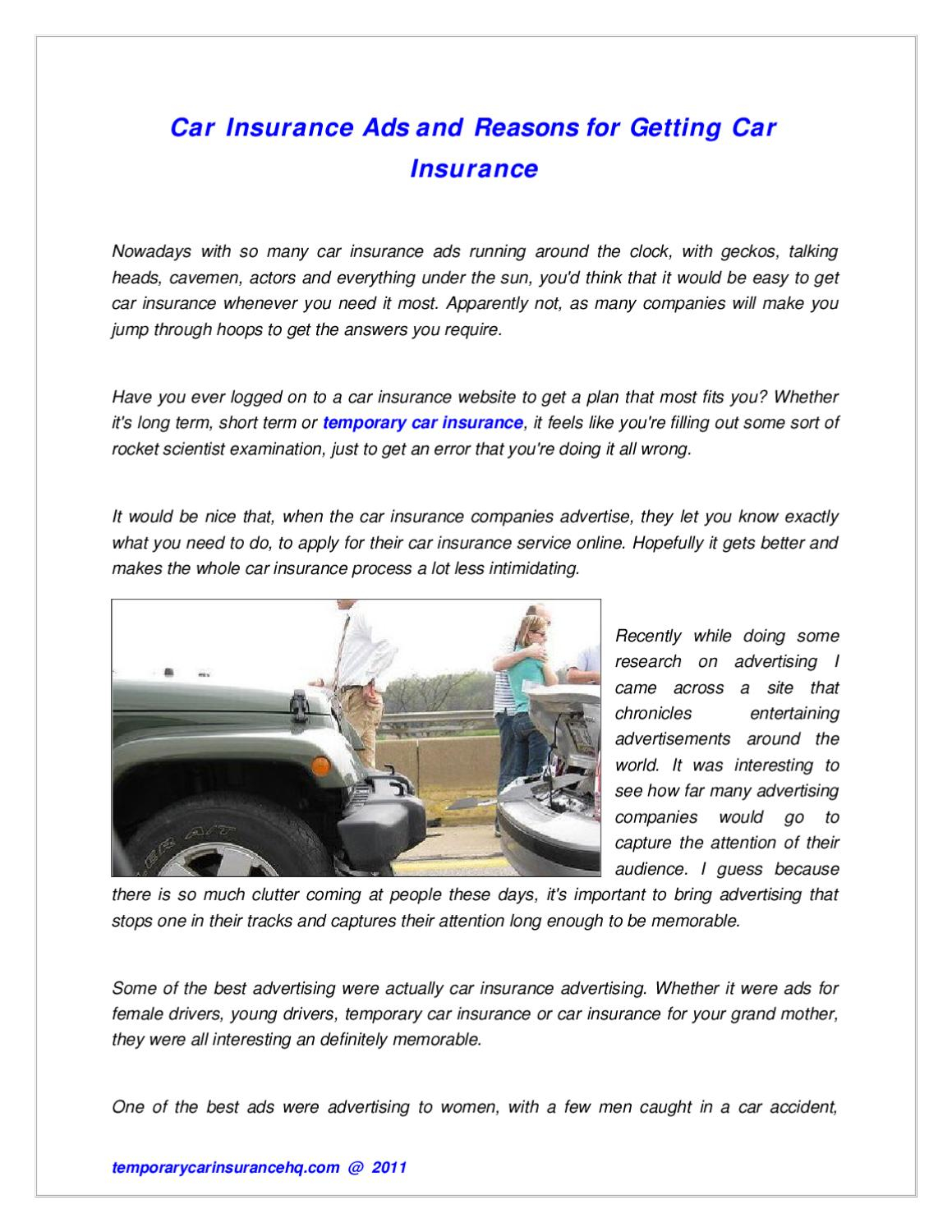 Car Insurance Ads And Reasons For Getting Car Insurance within measurements 1159 X 1500