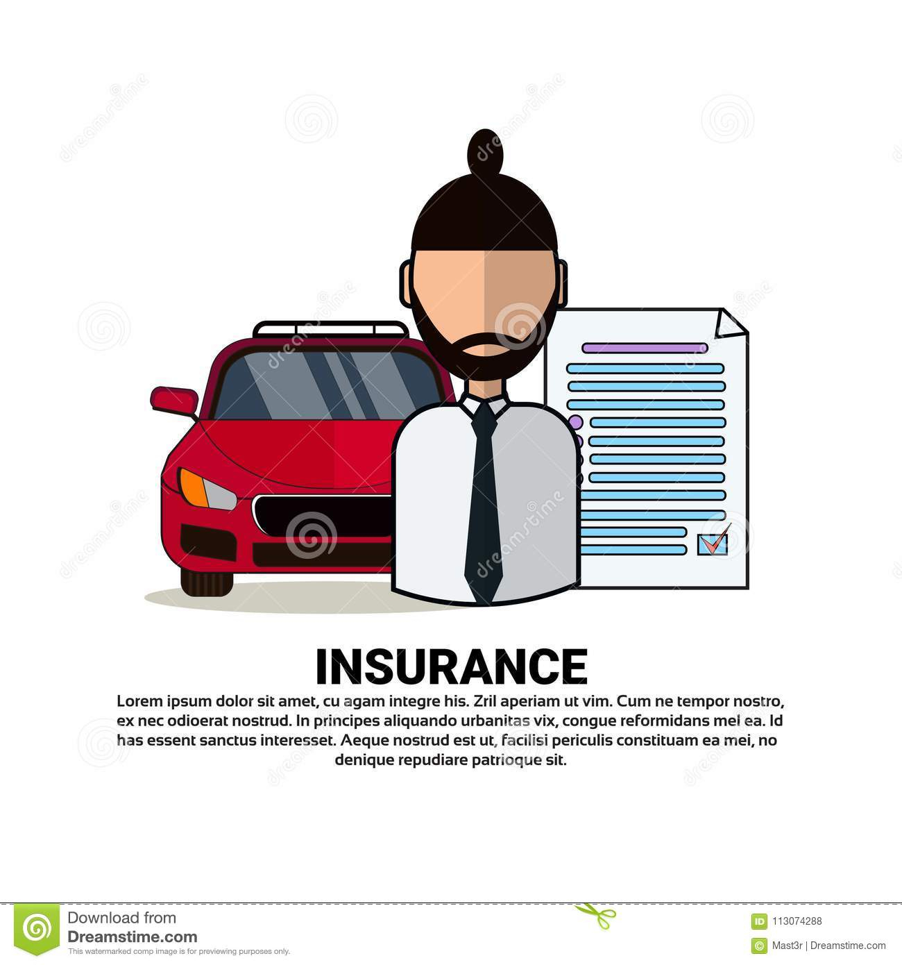 Car Insurance Agency Concept With Agent Automobile And inside proportions 1300 X 1390