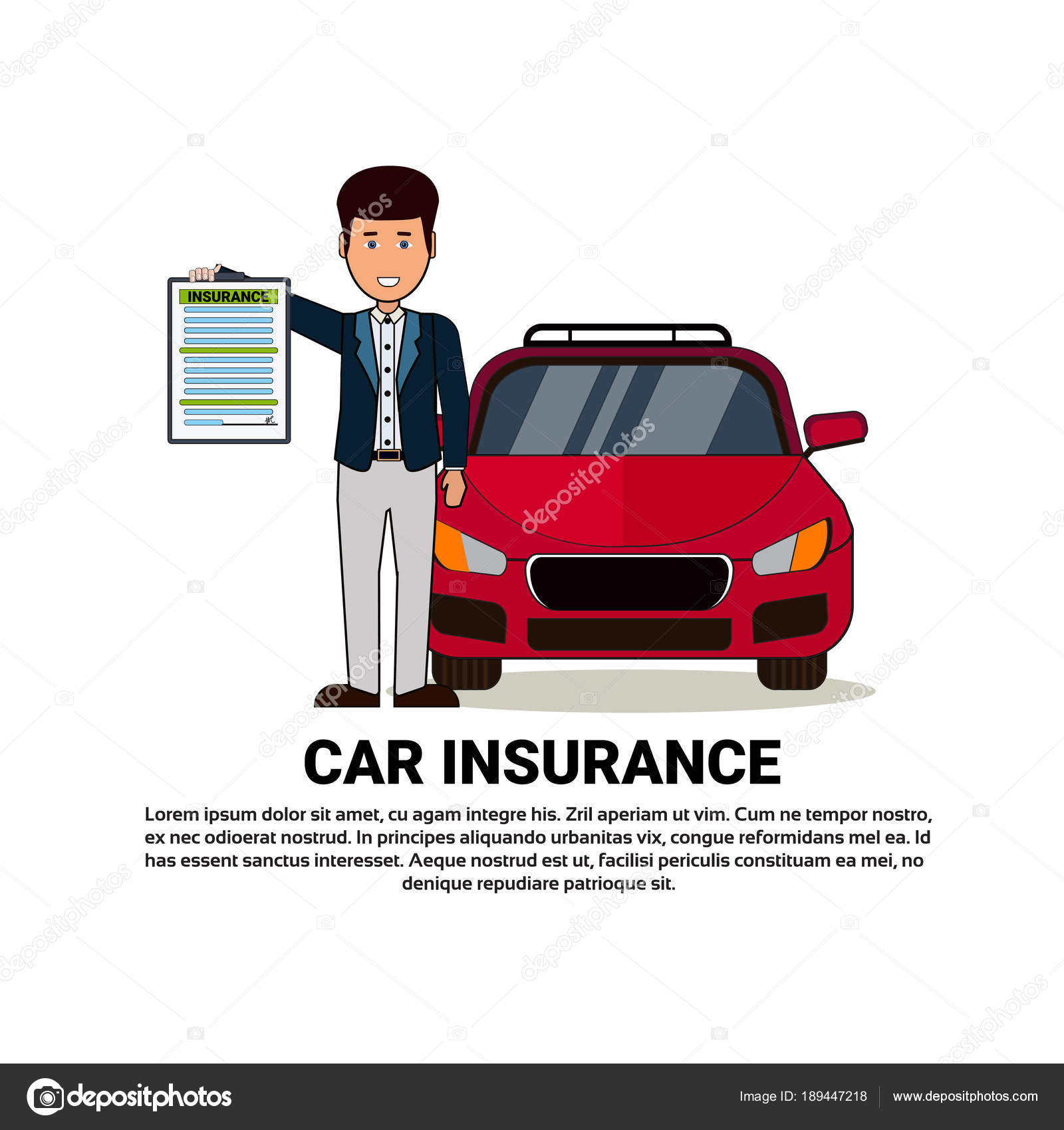 Car Insurance Agent Hold Form Over Insured Auto On inside measurements 1600 X 1700