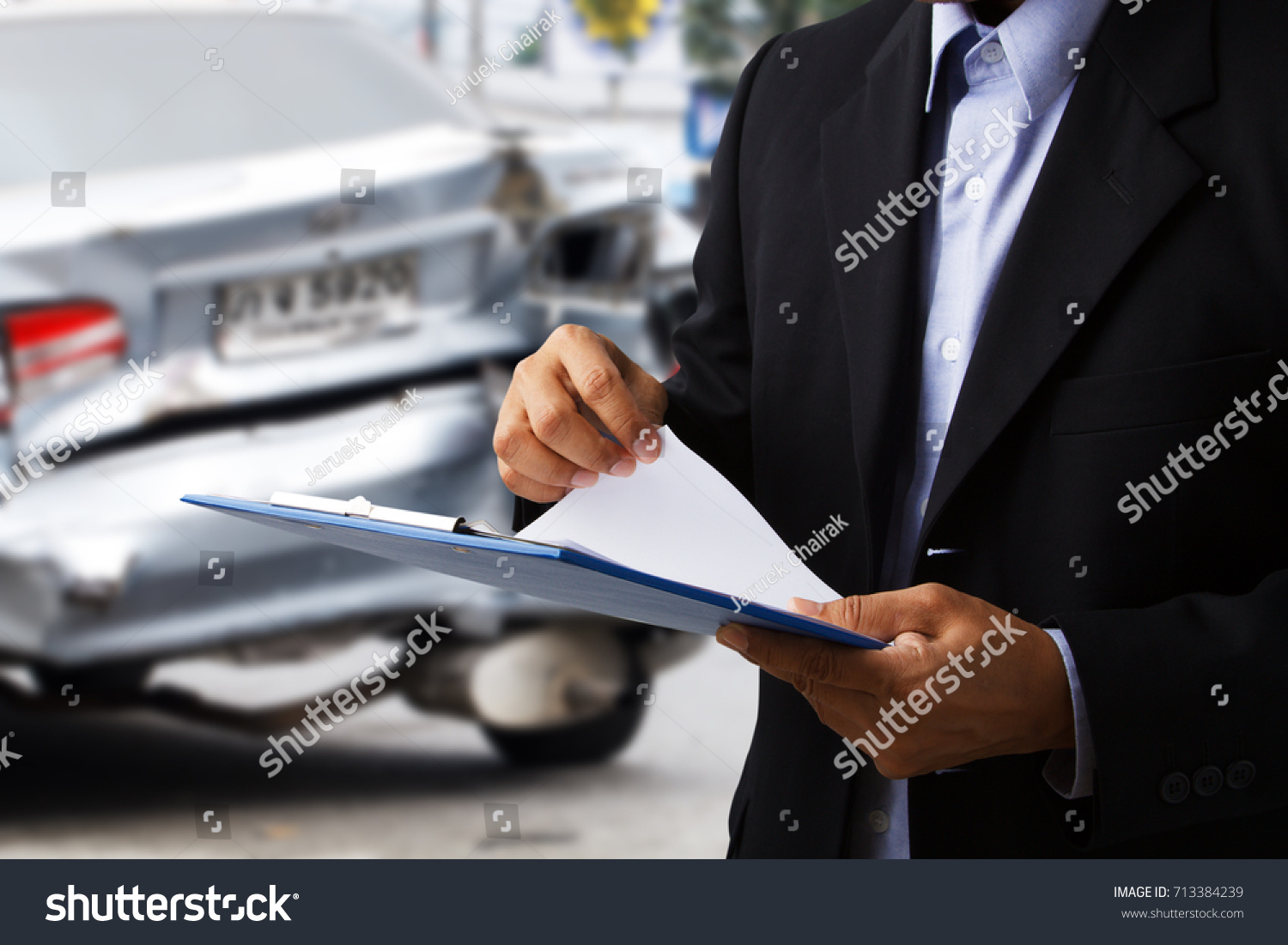 Car Insurance Agents Open Clipboard Proof Stock Photo Edit intended for sizing 1500 X 1101