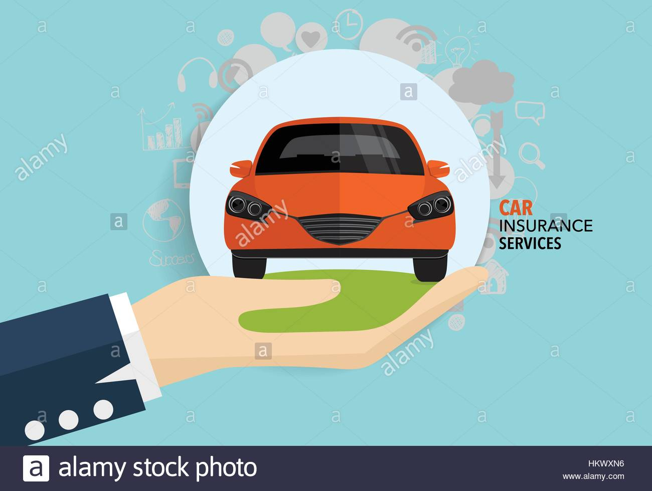 Car Insurance Business Service Vector Illustration Concept throughout dimensions 1300 X 979