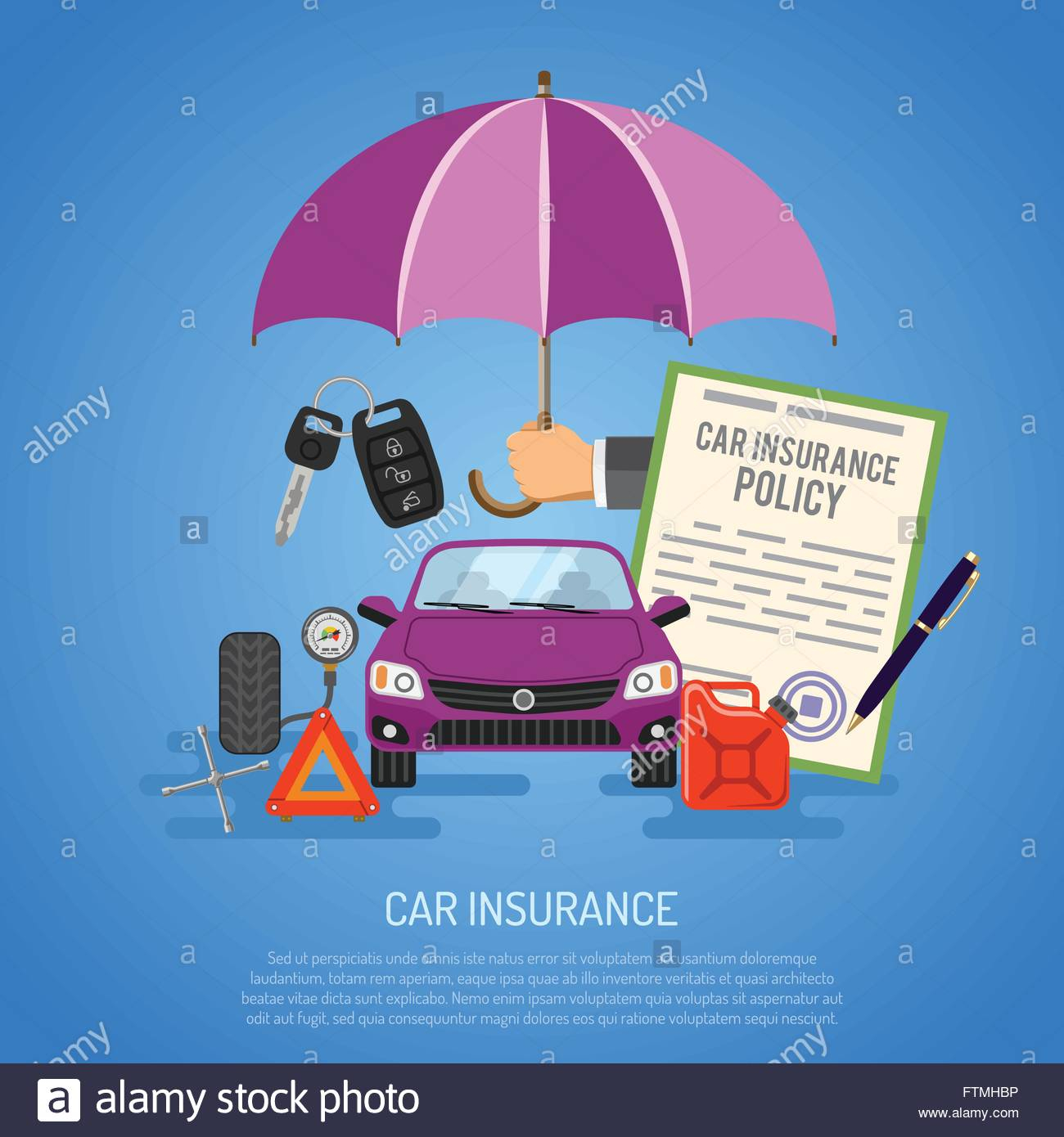 Car Insurance Concept Stock Vector Art Illustration within measurements 1300 X 1390