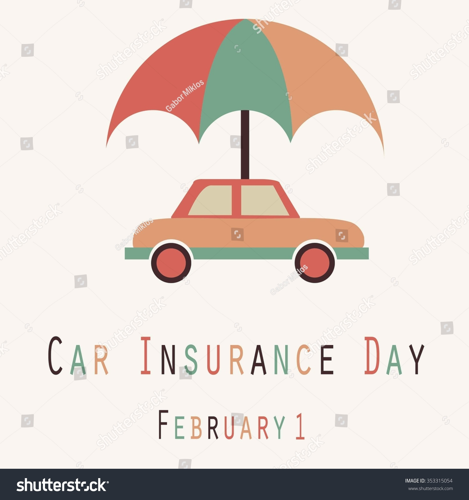 Car Insurance Day Funny Unofficial Holiday Stock Vector with regard to size 1500 X 1600