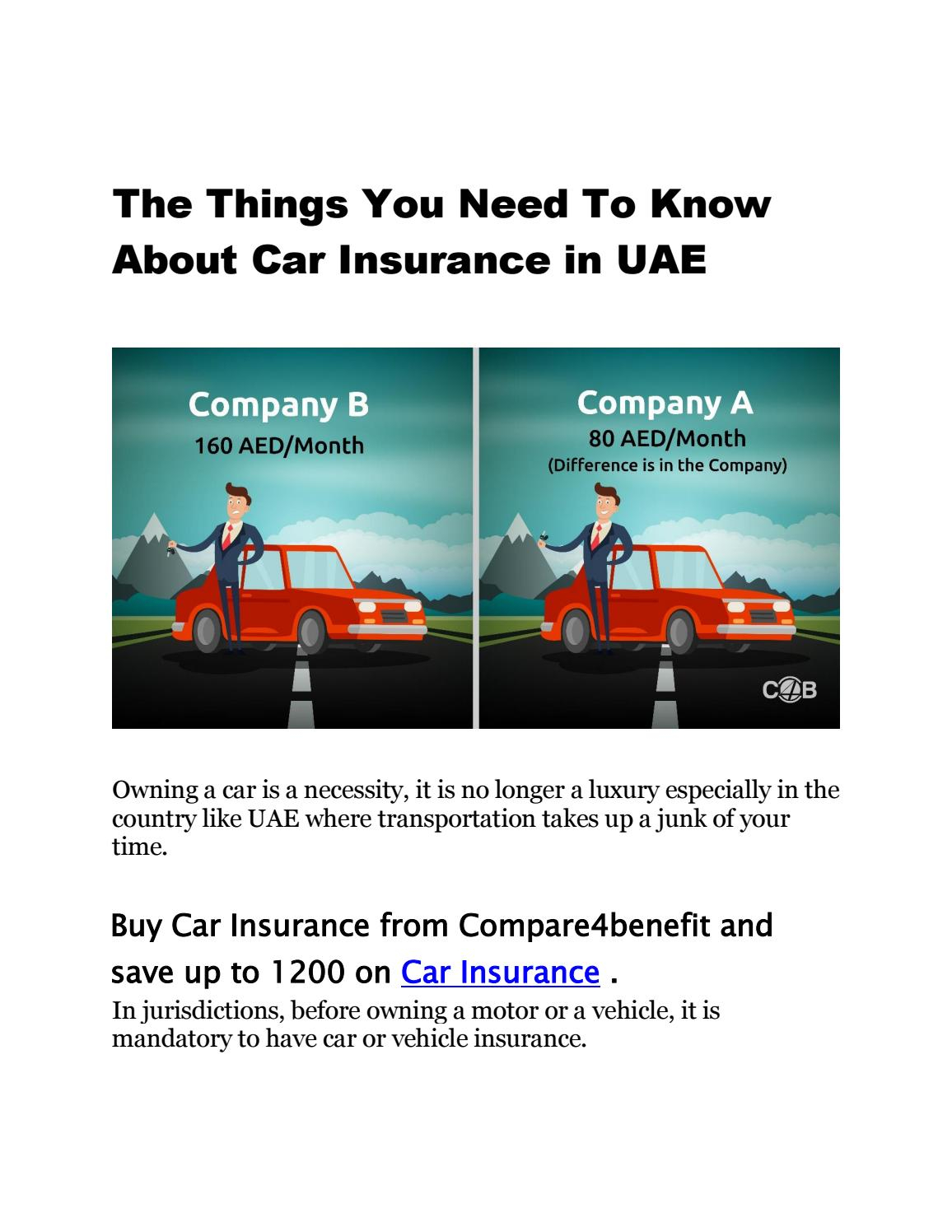 Car Insurance In Uae Compare4 Benefit Issuu intended for dimensions 1156 X 1496