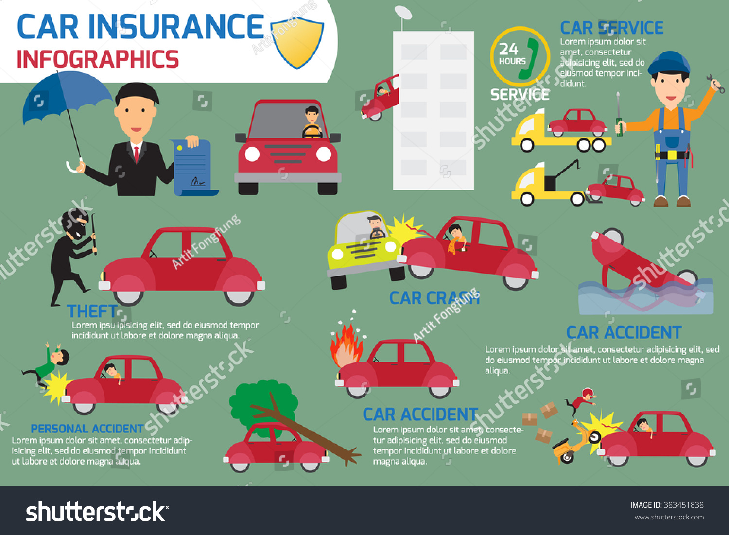 Car Insurance Infographics Elements Car Crash Stock Vector inside dimensions 1500 X 1101