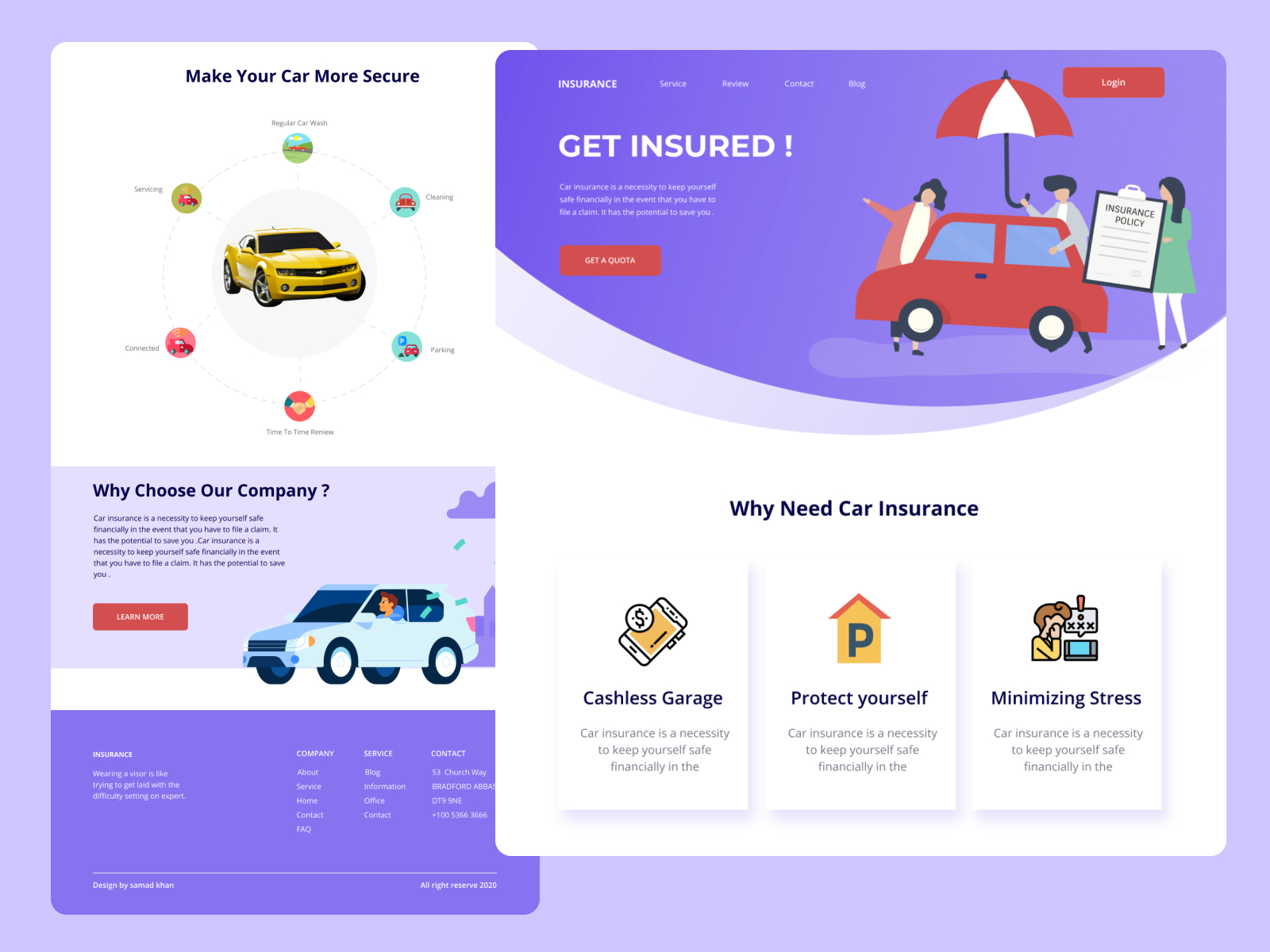 Car Insurance Landing Page Samad Khan On Dribbble throughout measurements 1600 X 1200