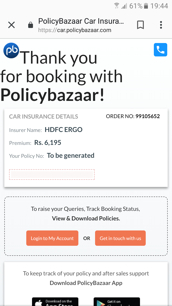 Car Insurance New Policy Policybazaar Customer Review pertaining to dimensions 720 X 1280