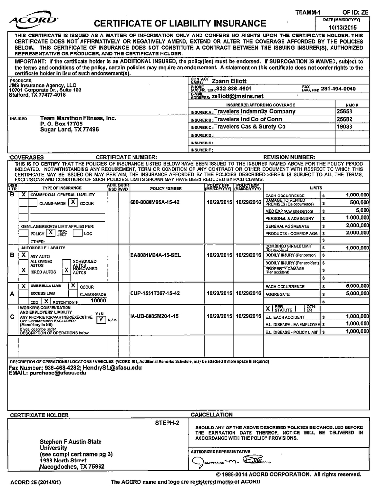 Certificate Of Liability Insurance within size 789 X 1024