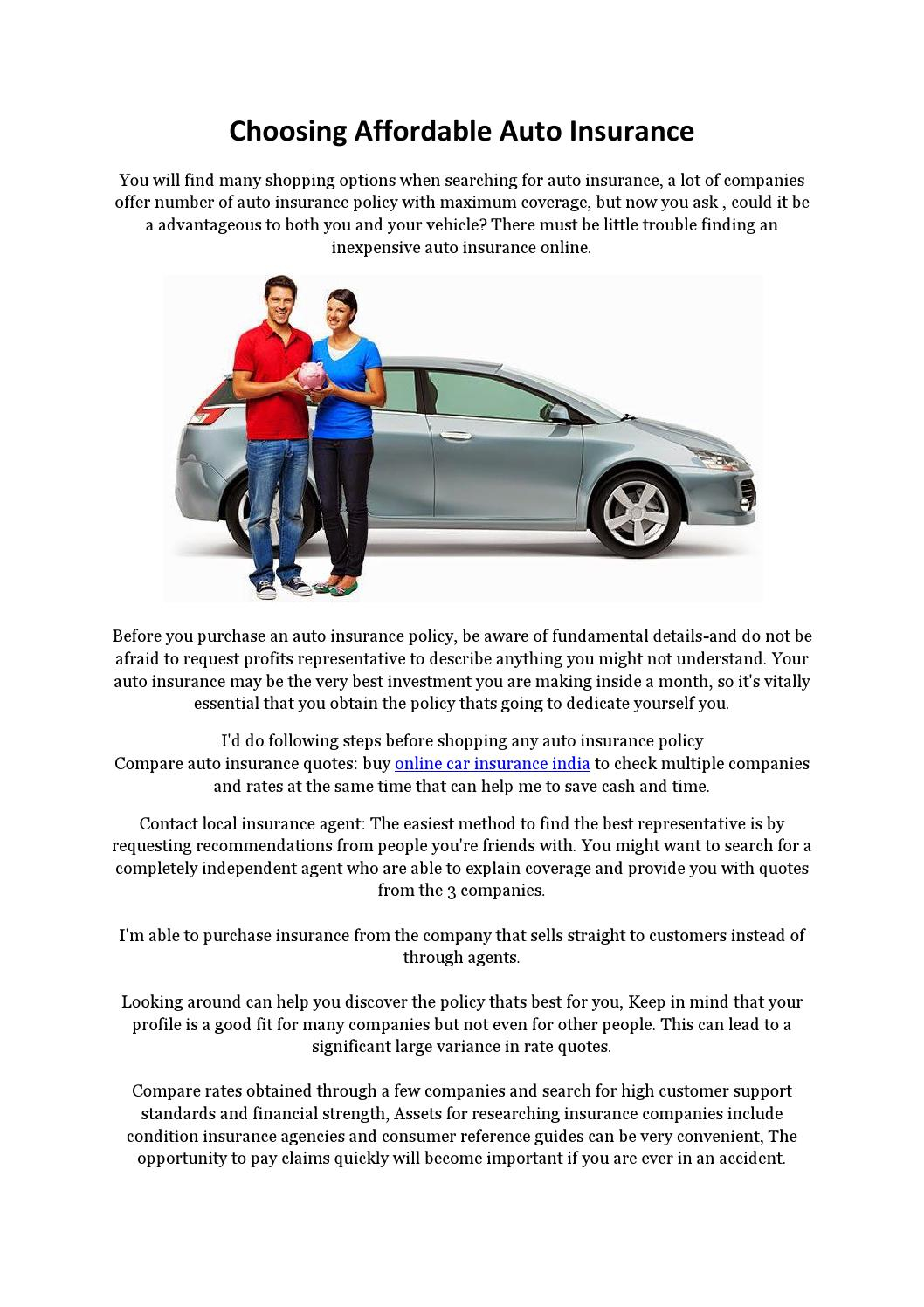 Choosing Affordable Auto Insurance Sanjay Issuu throughout size 1058 X 1497