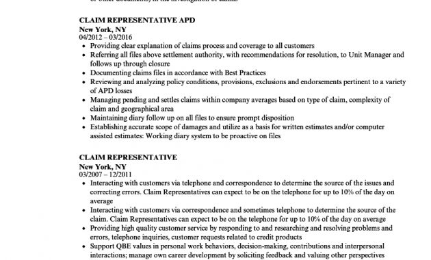 Claim Representative Resume Samples Velvet Jobs for size 860 X 1240