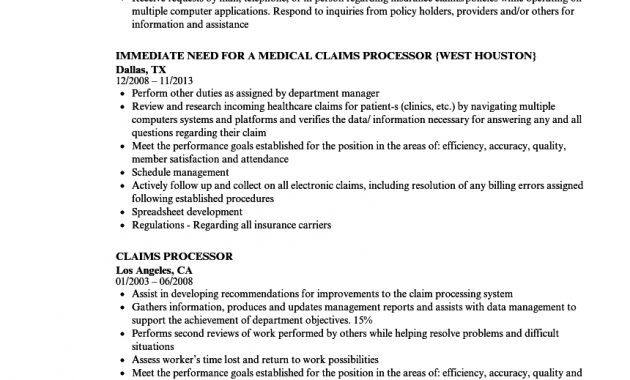 Claims Processor Resume Samples Velvet Jobs pertaining to dimensions 860 X 1240