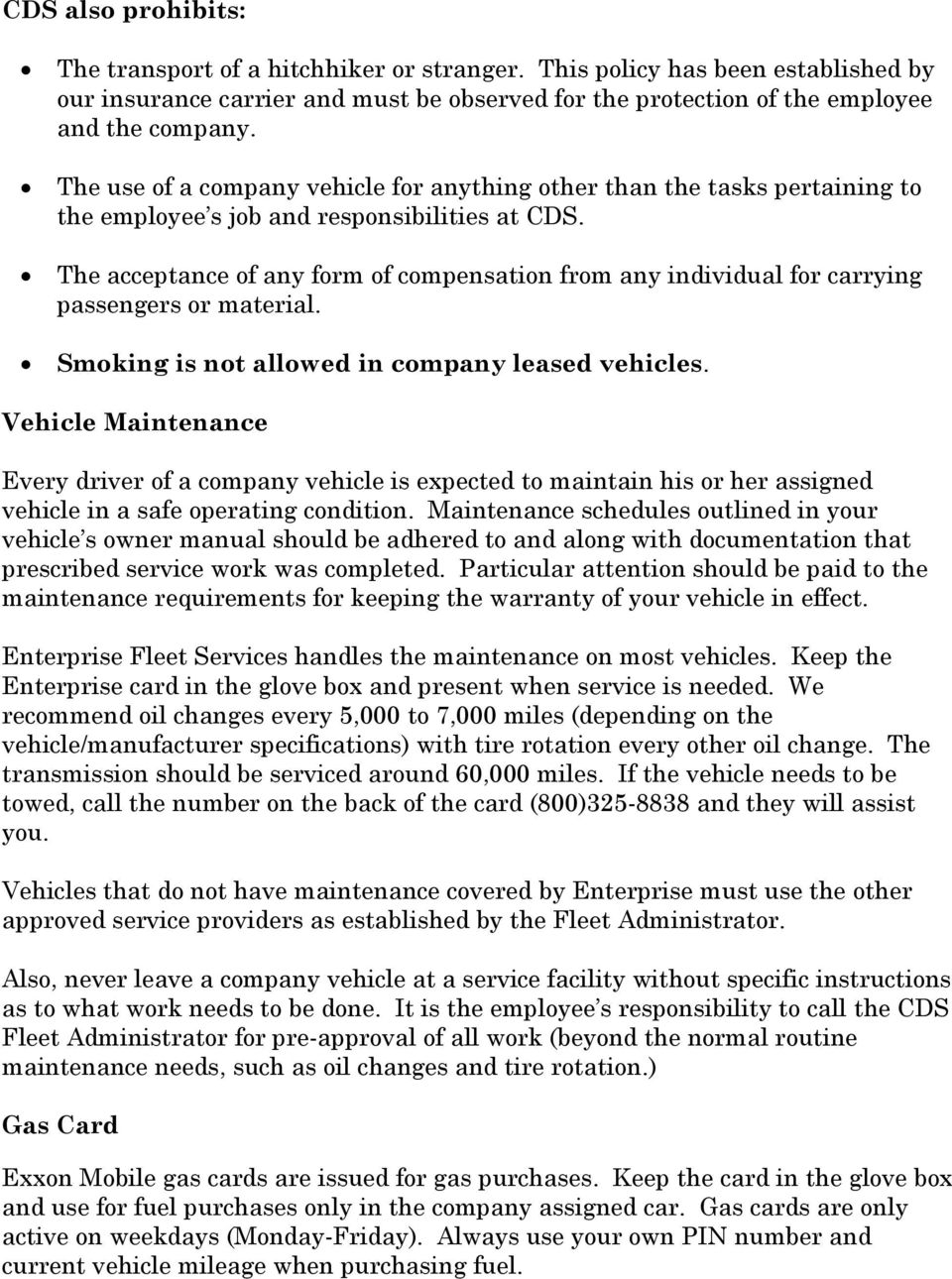 Company Vehicle Policies And Procedures Pdf Free Download pertaining to measurements 960 X 1290