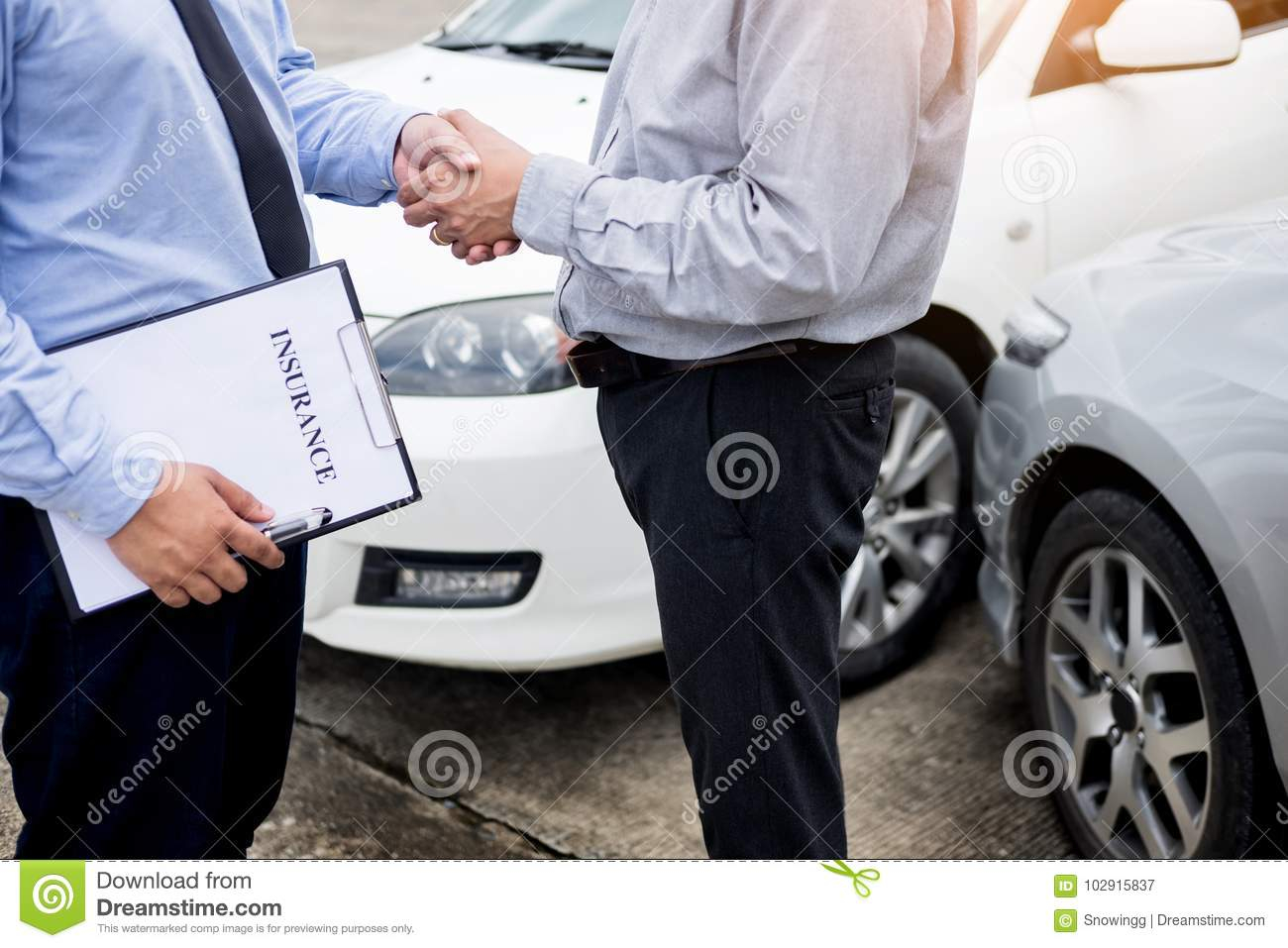 Customer Shake Hand With Auto Insurance Agents After throughout dimensions 1300 X 957