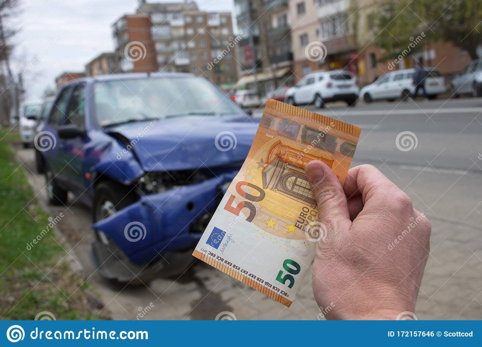 Damaged Vehicle After Car Accident Parked On The Roadside inside proportions 1600 X 1155