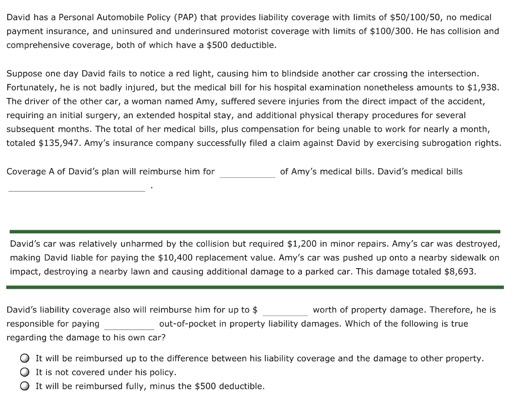 David Has A Personal Automobile Policy Pap That intended for proportions 1024 X 816