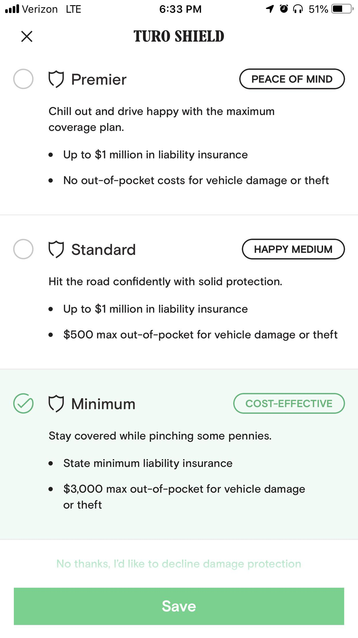 Debating Which Insurance I Should Get Turo regarding sizing 1242 X 2208