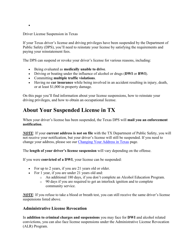 Driver License Suspension In Texas with proportions 791 X 1024