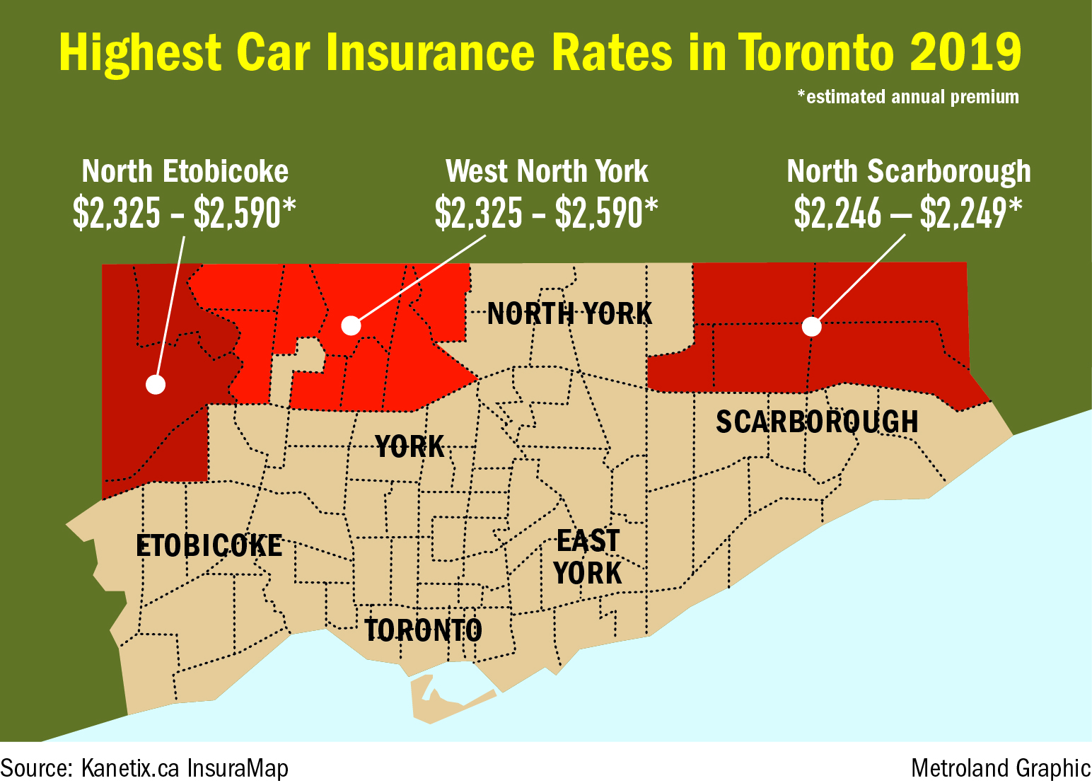 Drivers In Torontos Suburbs Pay More For Car Insurance intended for measurements 1544 X 1107