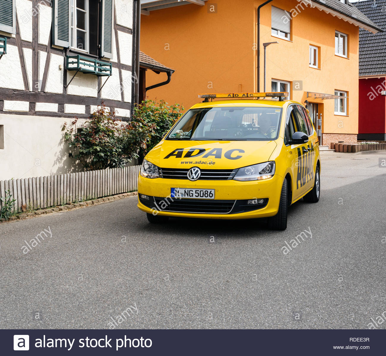 Durbach Germany Apr 29 2018 Yellow Security Safety Car inside measurements 1300 X 1199