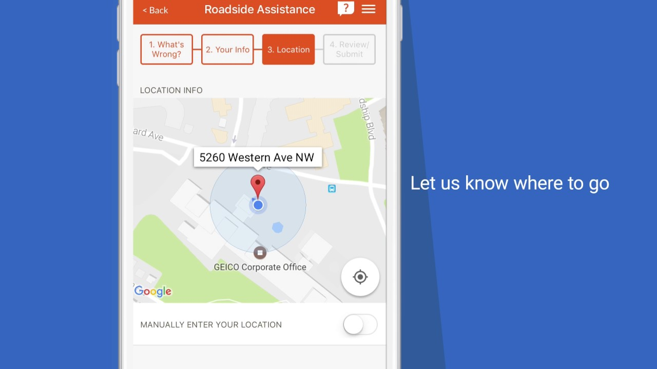 Emergency Road Service Geico Mobile App pertaining to size 1280 X 720