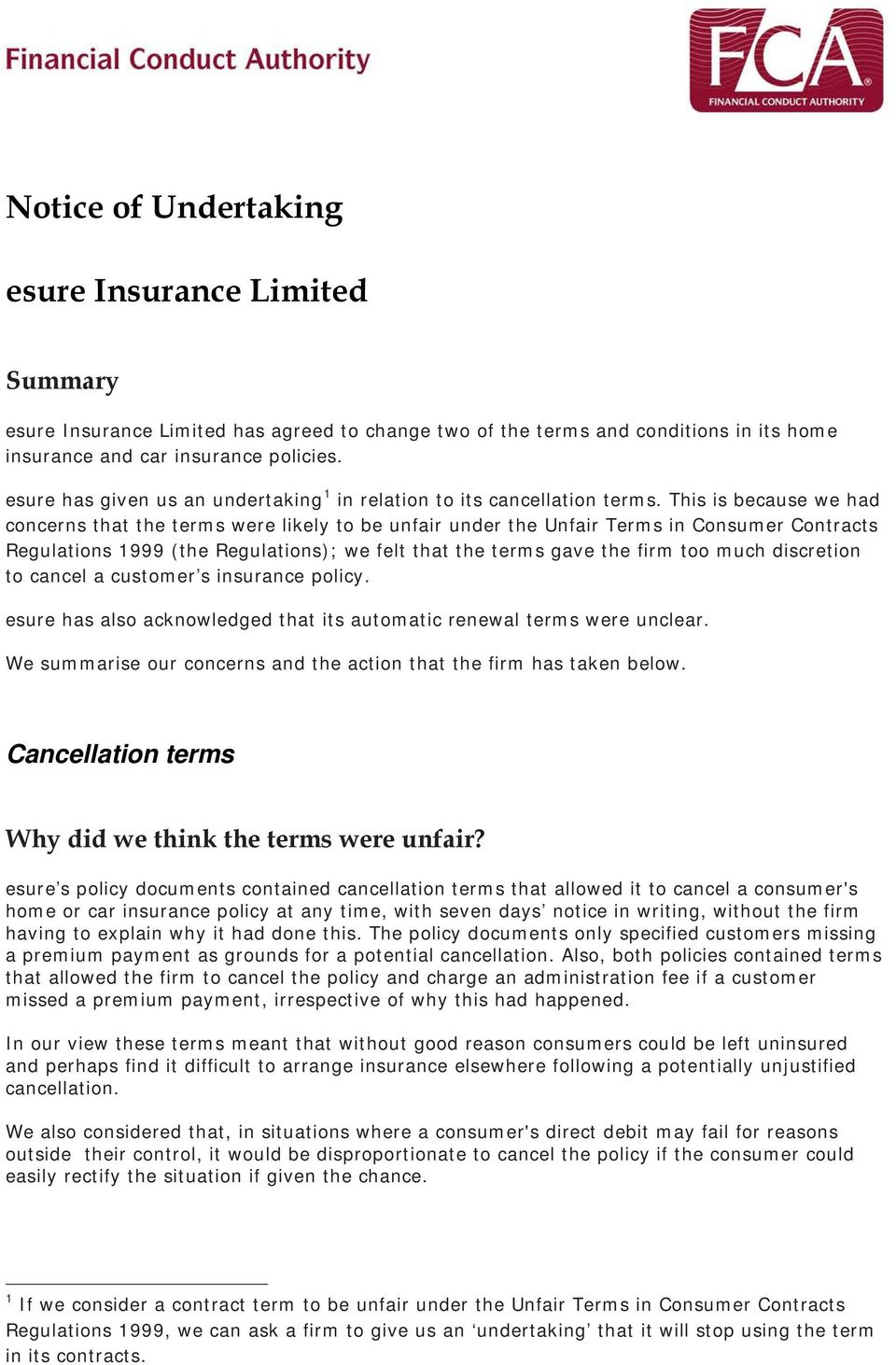 Esure Insurance Limited Has Agreed To Change Two Of The for proportions 960 X 1462