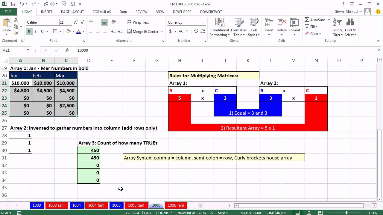 Excel Magic Trick 1006 Insurance Calculation Mmult Function To Add From Rows In A 2 Way Array intended for measurements 1280 X 720