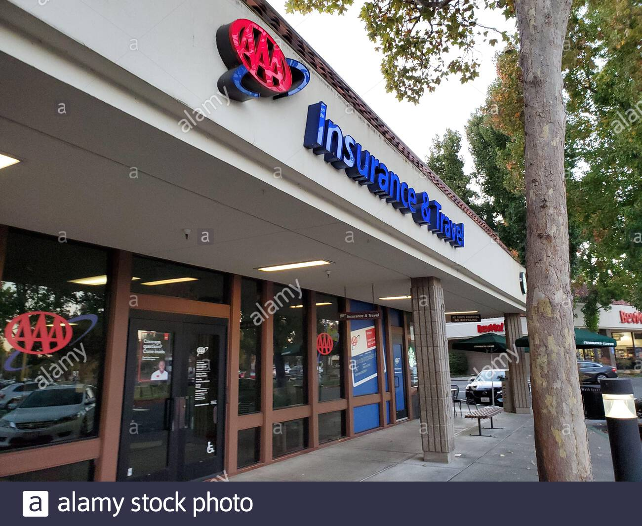 Facade With Sign At Office Of American Automobile for proportions 1300 X 1065