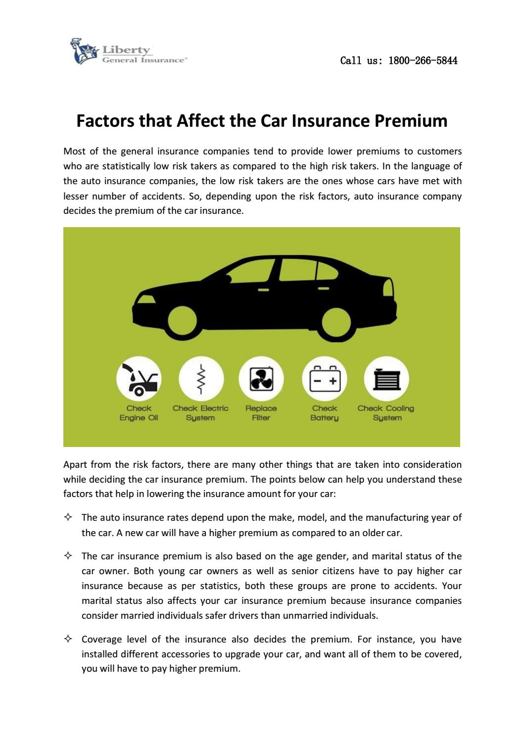 Factors That Affect The Car Insurance Premium Liberty with regard to dimensions 1059 X 1497