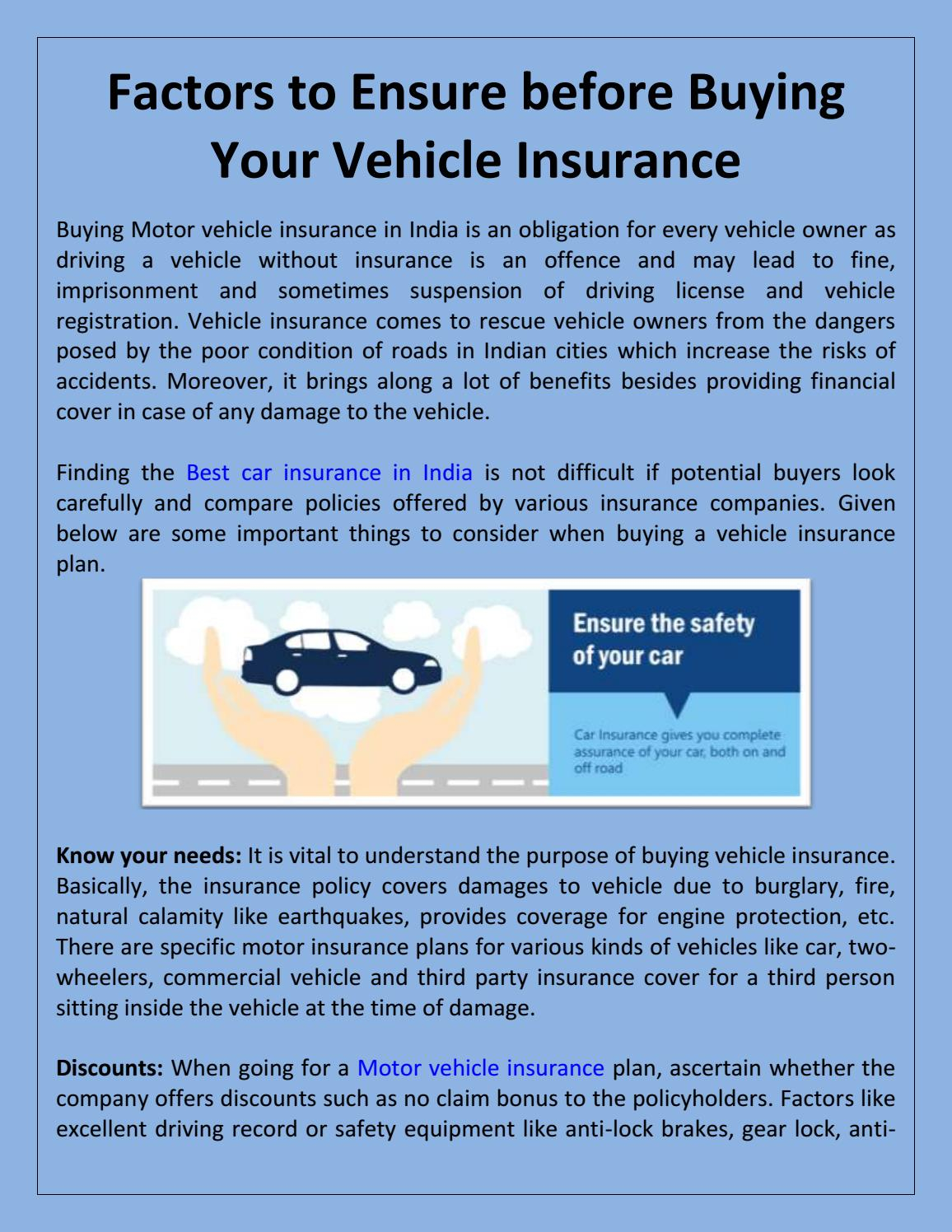 Factors To Ensure Before Buying Your Vehicle Insurance pertaining to measurements 1156 X 1496