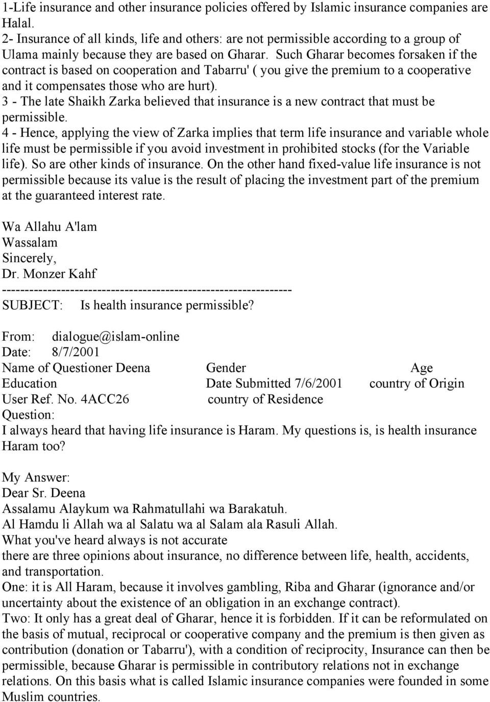 Fatawa On Insurance I Is Insurance Permissible Life Car for dimensions 960 X 1374