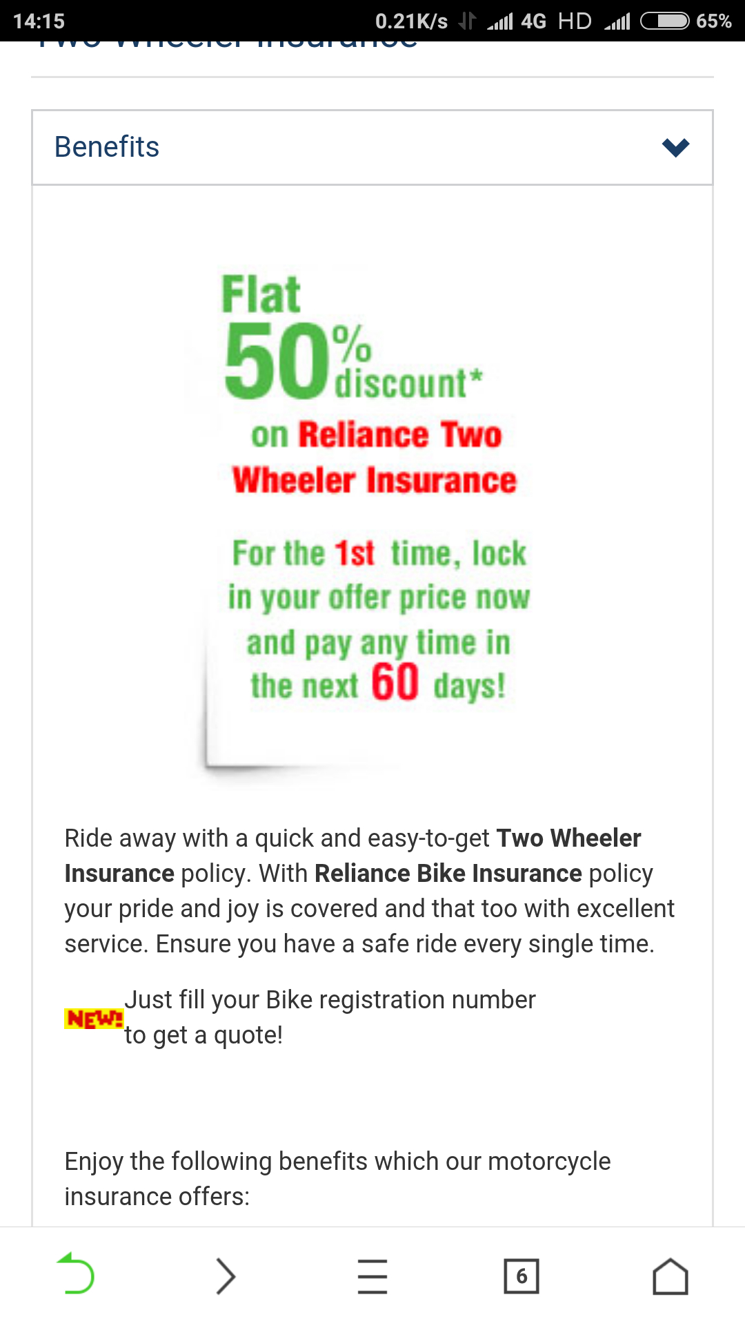 Flat 50 Discount On Reliance Two Wheeler Insurance Desidime with regard to dimensions 1080 X 1920