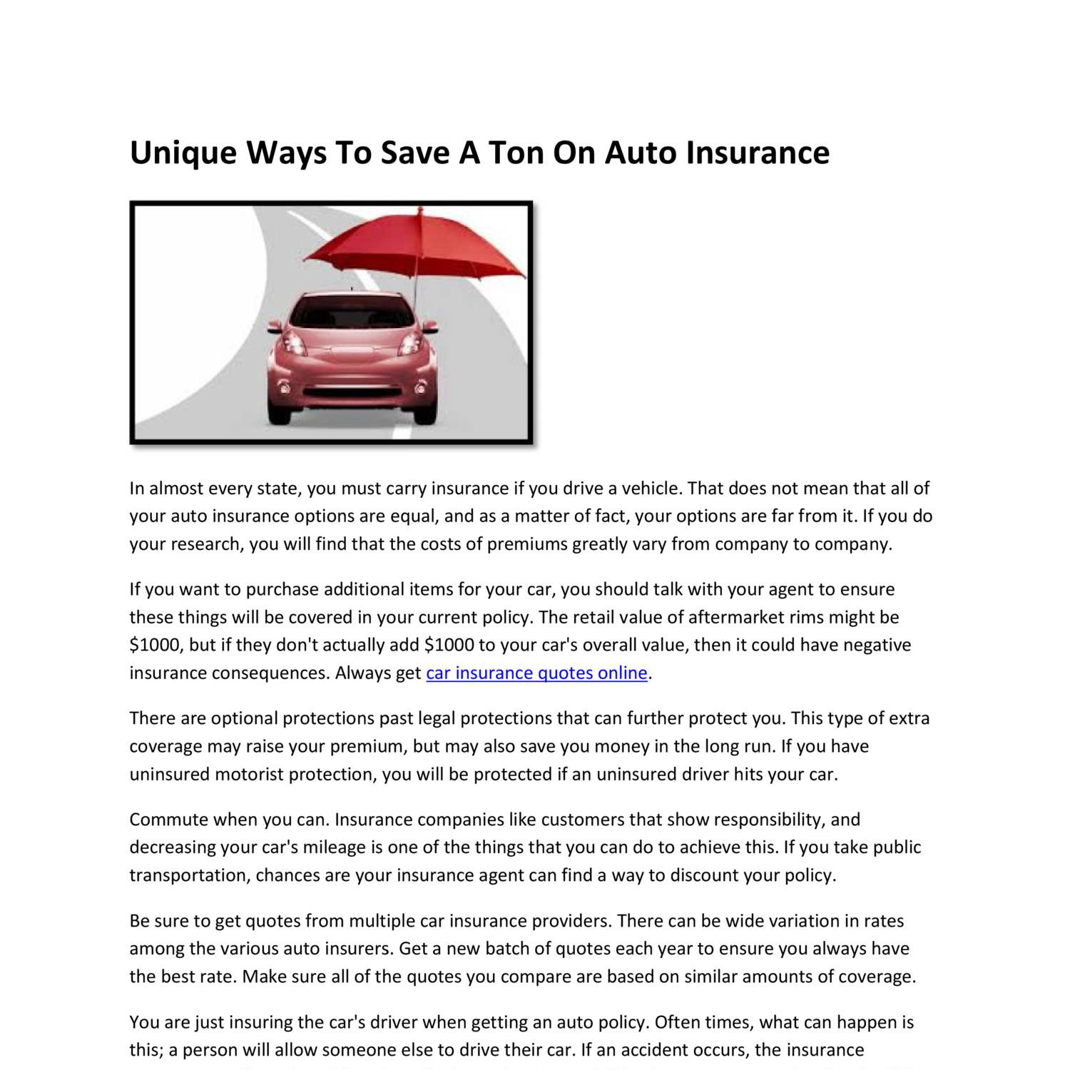 Free Car Insurance Quotes 25pdf Docdroid throughout sizing 1500 X 1500