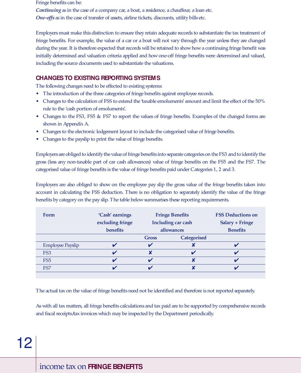 Fringe Benefits A Tax Guide For The Valuation Of Payments inside size 960 X 1190