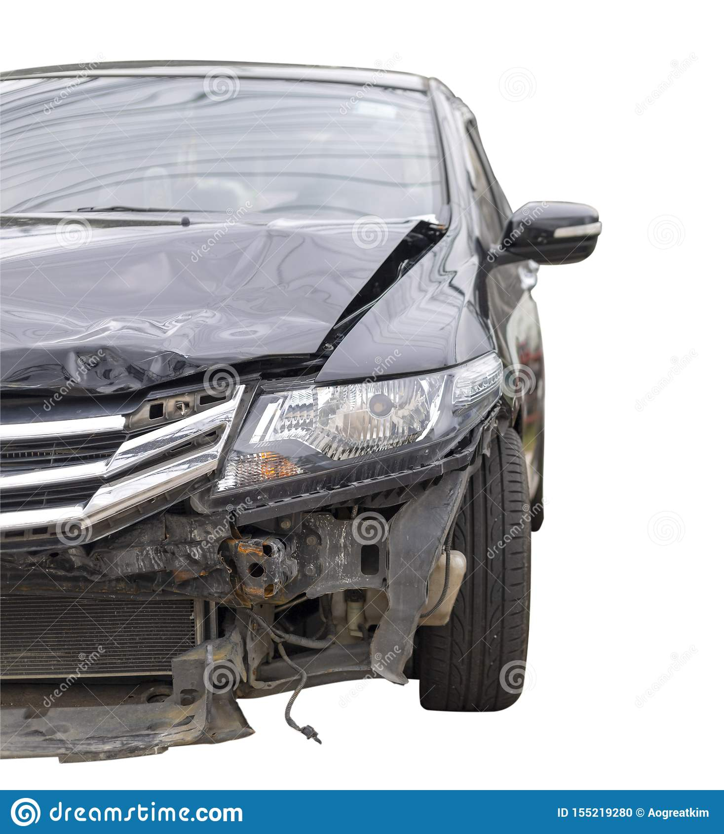 Front Of Black Color Car Have Big Damaged And Broken intended for sizing 1467 X 1689