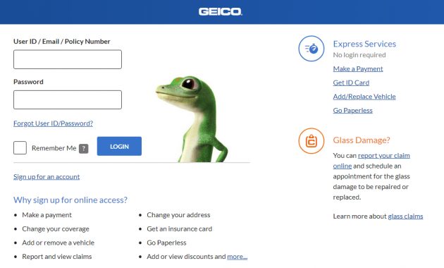 Geico Auto Insurance Customer Login for sizing 1301 X 618