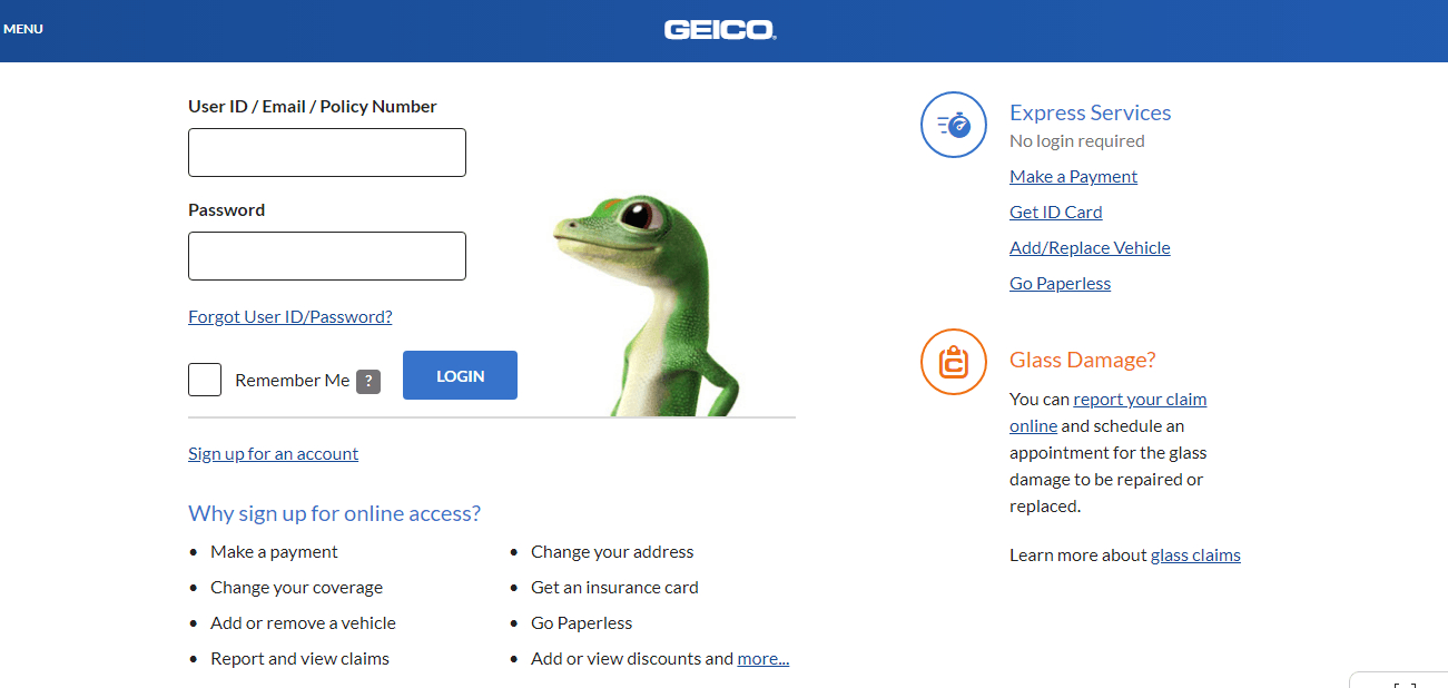 Geico Auto Insurance Customer Login for sizing 1301 X 618