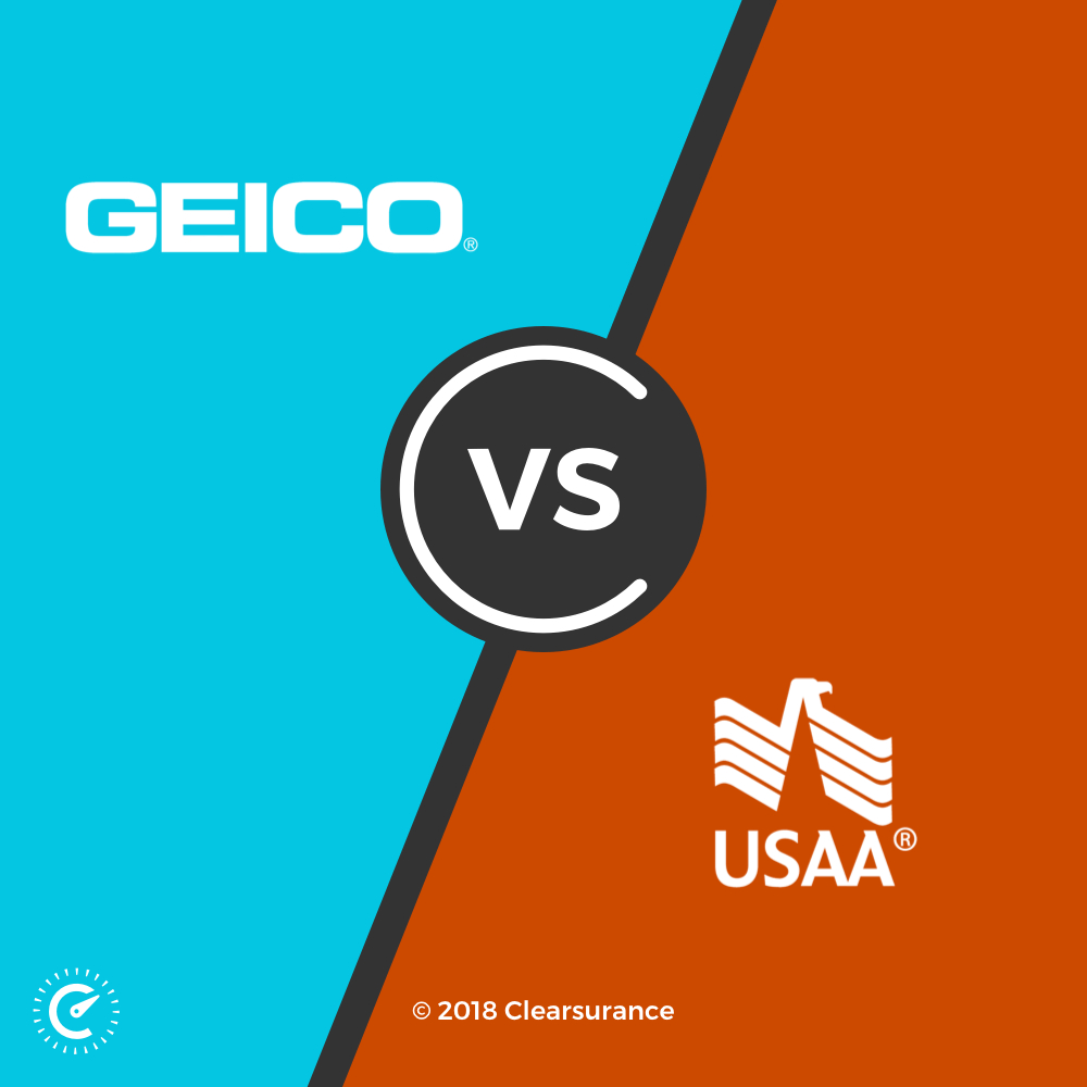Geico Vs Usaa Consumer Ratings And Rates Clearsurance inside size 1000 X 1000