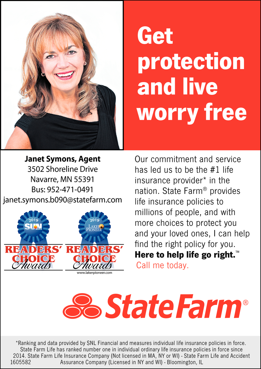 Get Protection Live Worry Free Statefarm Janet Symons within size 1000 X 1416