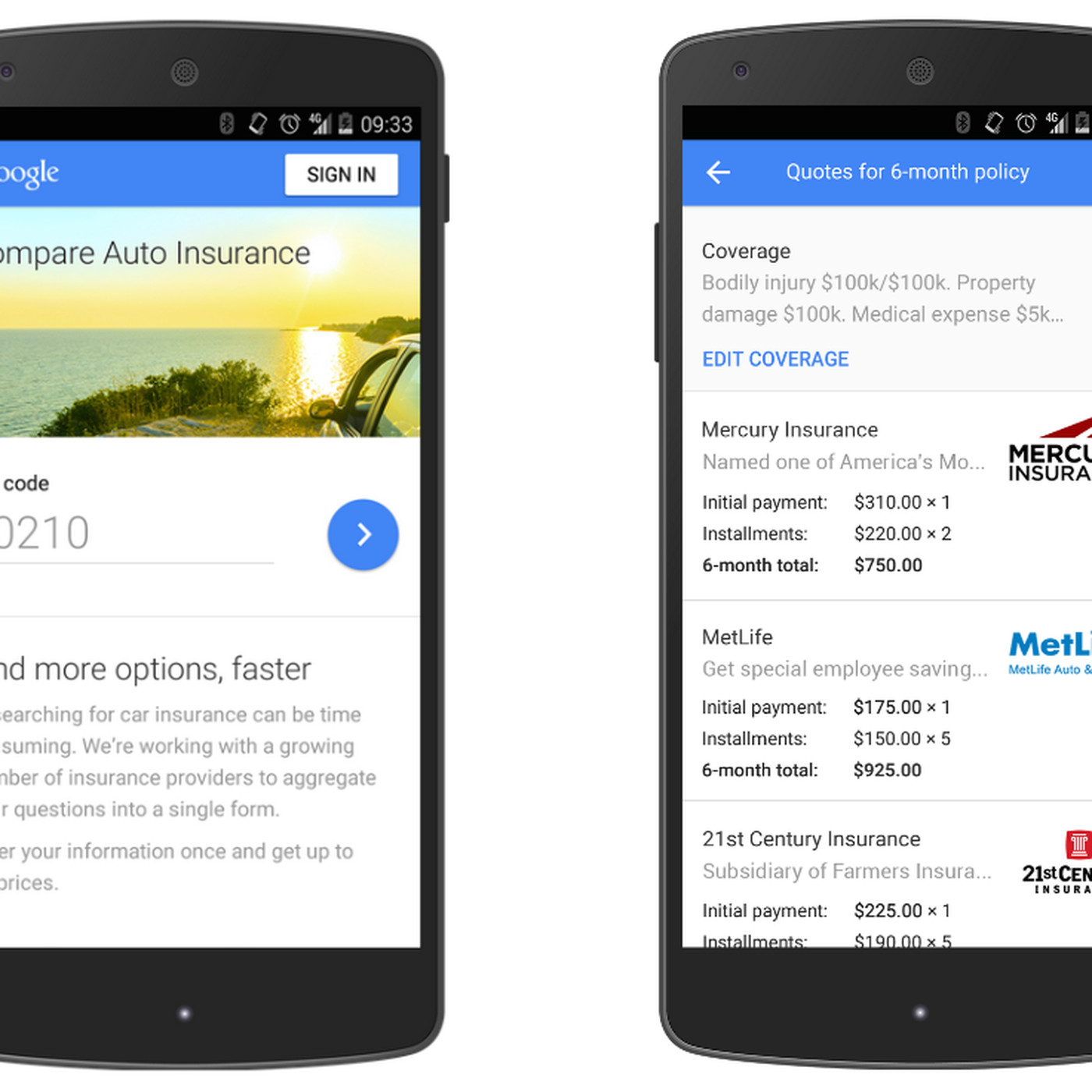 Google Now Lets You Compare Auto Insurance Quotes In for dimensions 1400 X 1400