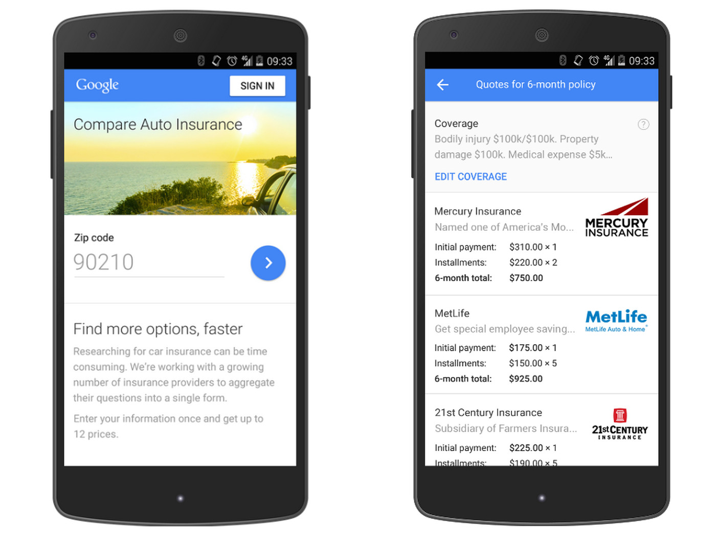 Google Now Lets You Compare Auto Insurance Quotes In within dimensions 1400 X 1050