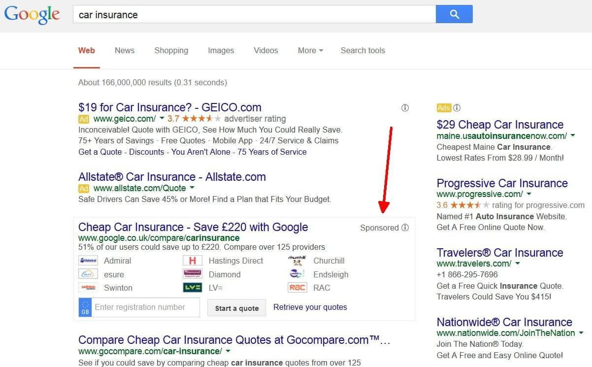 Google Results For Car Insurance Could Look Different Very in dimensions 1202 X 745