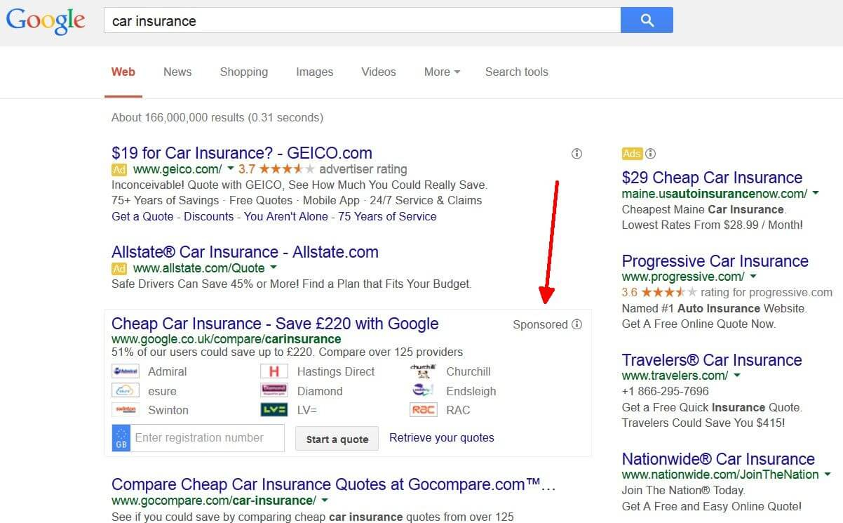 Google Results For Car Insurance Could Look Different Very in measurements 1202 X 745