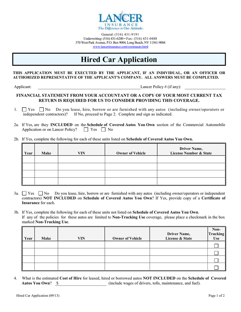 Hired Car Application in proportions 791 X 1024