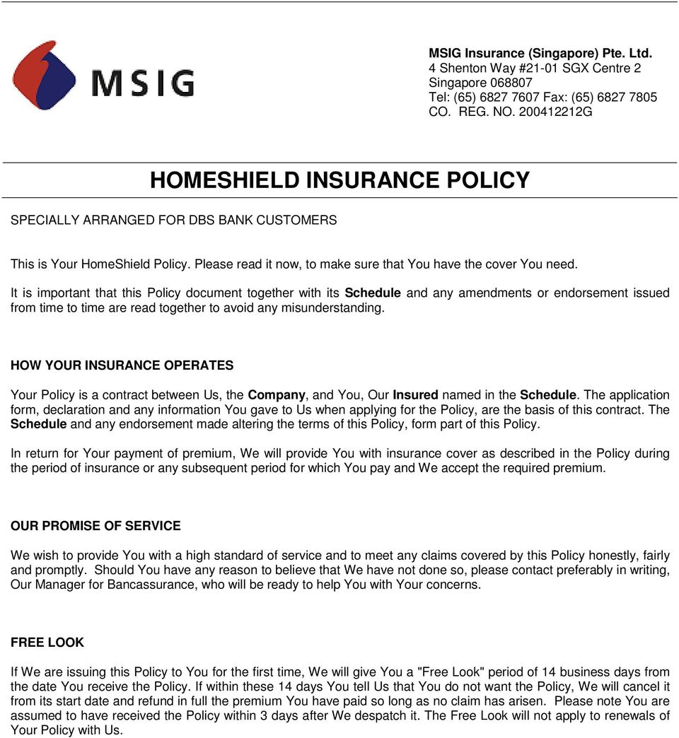 Homeshield Insurance Policy Pdf Free Download with proportions 960 X 1044