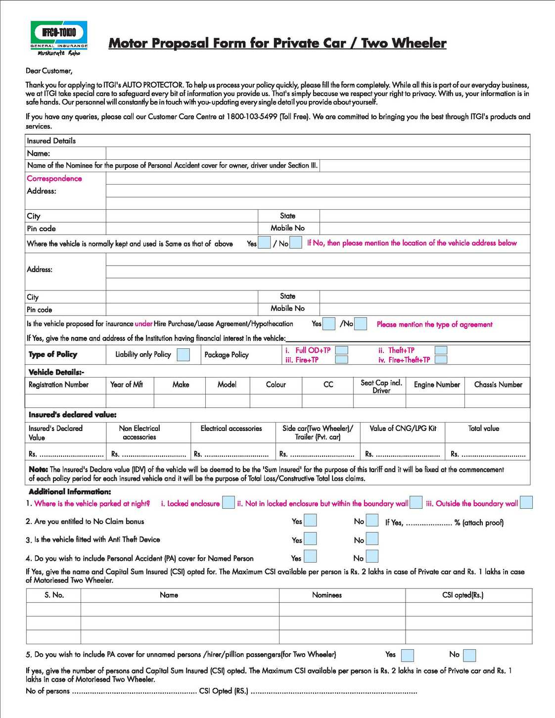 Iffco Tokio Motorcycle Insurance 2019 2020 2021 Eduvark intended for sizing 1122 X 1451