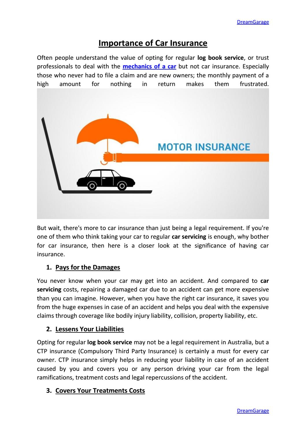 Importance Of Car Insurance Dreamgarage Issuu intended for measurements 1059 X 1497