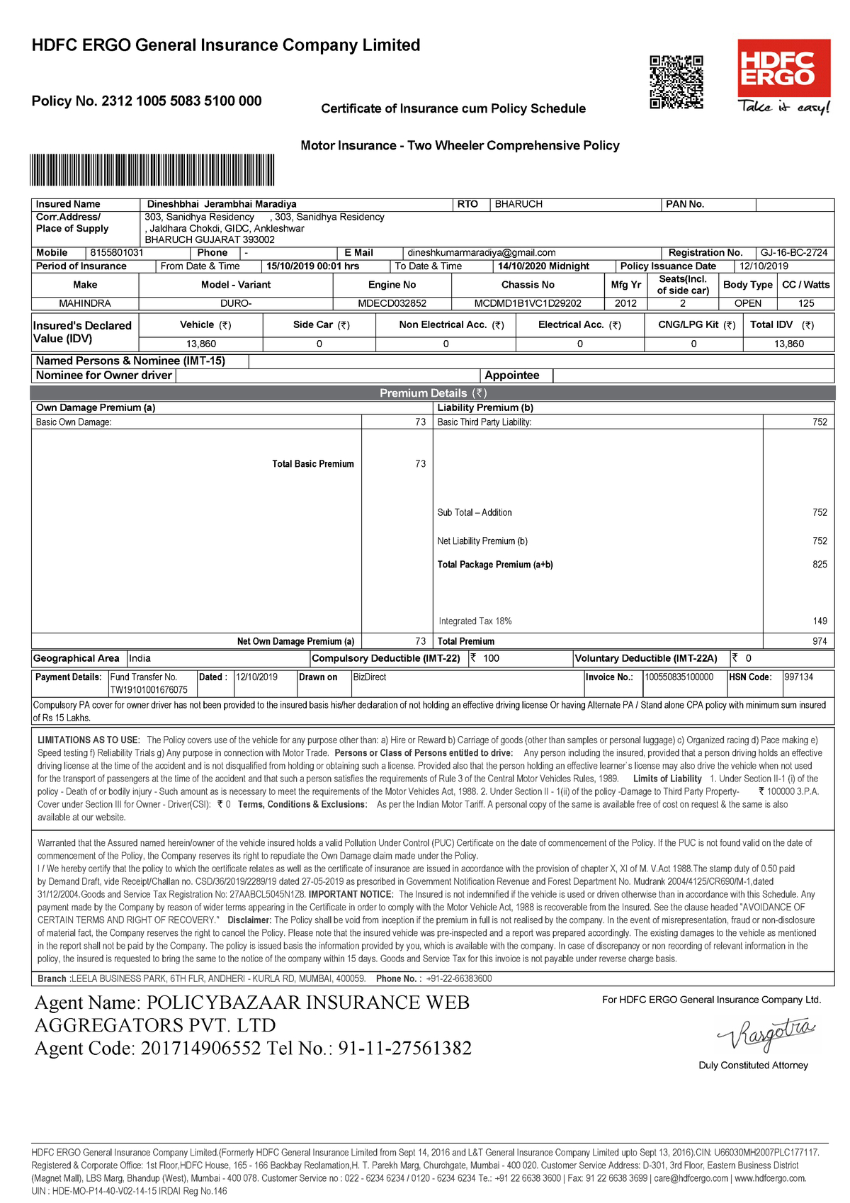 Insurance 2wheeler Summary Cloud Computing Mece2023 intended for size 1200 X 1698