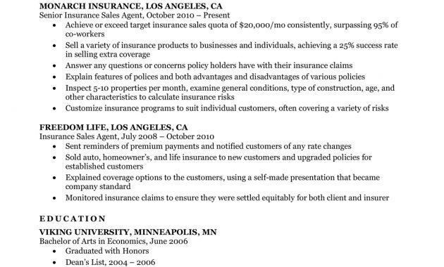 Insurance Agent Resume Sample Resume Companion with proportions 1085 X 1404