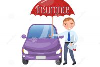 Insurance Agent Standing With Umbrella Protecting Car Auto in size 1300 X 1390